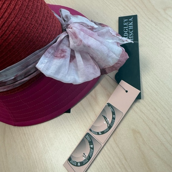 Badgley Mischka Vibrant Red and Pink Hat - Picture 12 of 14